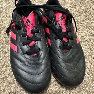 Adidas Kids Black and Pink Sneakers